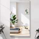Home Gym Mirror - 55x30 Inch, 1PCS Frameless Tempered Glass Full Body Mirror for Wall Mount - Ideal for Yoga, Workout, Bedroom, Dance Studio (Silver)