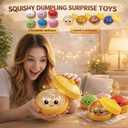 Dumpling Squishies, Glitter Dumpling, Glitter Dumplings Squishy with Box, Dumplings Sensory Squeeze Toy for Stress Relief Stretchy Desk Toys (White)
