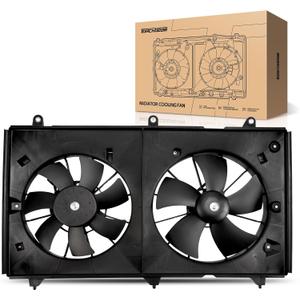 Torchbeam Radiator Cooling Fan 620225, Compatible with 2003-2007 Accord 2.4L, Replace # 620225, 19015RAAA01, 19030RAAA01, 38616RAAA01, 38611RAAA01, 19020PND003