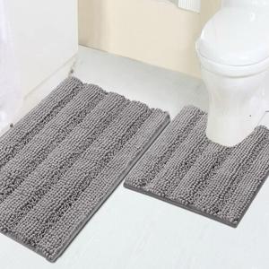 Turquoize Chenille Bathroom Rugs Set Non-Slip Bath Mats for Bathroom Super Absorbent Shaggy Rugs for Tub Shower Toilet Plush Bath Rug Plus U Contour Rug (Standard: 20" x 32" and 20" x 20" U), Dove Turquoize Chenille Bathroom Rugs Set Non-Slip Bath Mats for Bathroom Super Absorbent Shaggy Rugs for Tub Shower Toilet Plush Bath Rug Plus U Contour Rug (Standard: 20" x 32" and 20" x 20" U), Dove