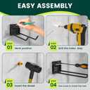 Garden Tool Organizer Rack, Wall Mount Garage Tool Organizer Storage Hook for Yard Shed, Metal [Garage Garden Tool Hanger for Lawn Organizer Holds Shovel,Rakes,Brooms,Hoses 2 Pack