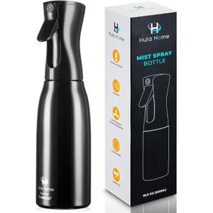 Hula Home Spray Bottle for Hair (20oz/590ml) - Continuous Ultra Fine Mist Sprayer  For Hairstyling, Cleaning, Salons, Plants, Essential Oil & More - Black (19.9 Ounces)