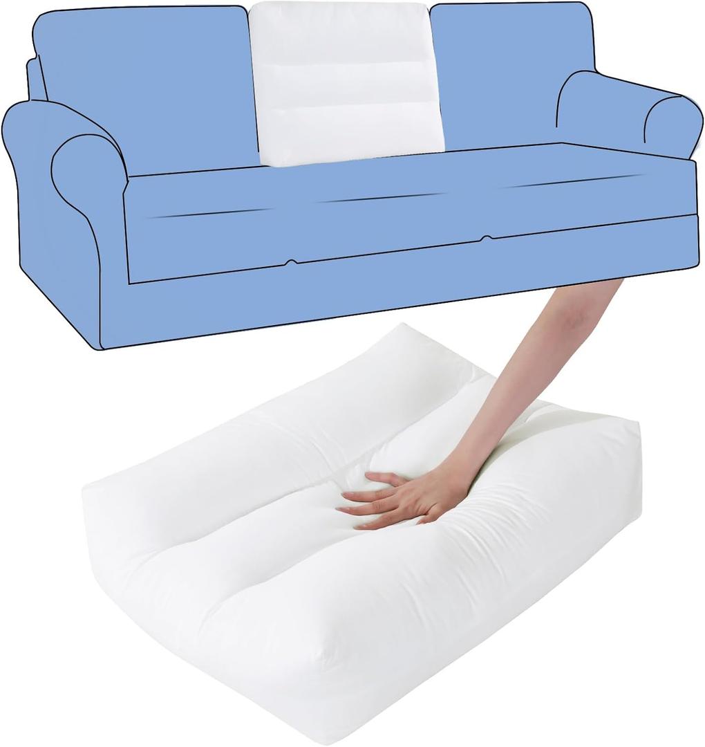 HOMBYS Removable Sofa Waist Cushion Couch Back Cushions Replacement Stuffing Fill Back Pillow 1 Pack, Lumbar Support Pillow for Sofa, Couch, 26 x 19 (White)