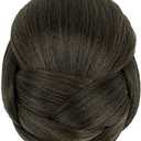 IMISSU Braided Chignon Dancer Hair Cover Donut Hair Pieces Scrunchies Hair Bun Wig Clips Updo Wedding Party for Women (M1 Mix Brown)