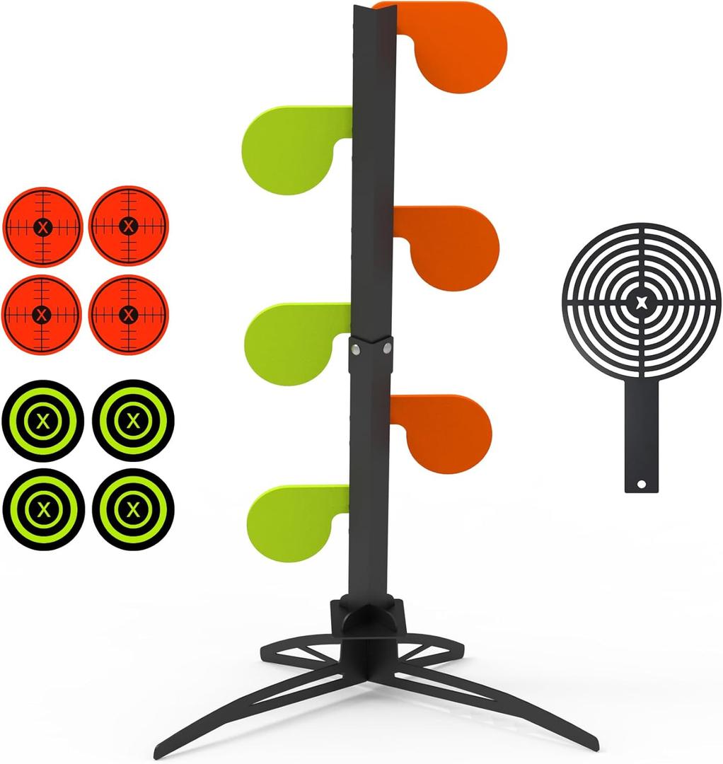 KNINE OUTDOORS AR500 Dueling Tree Target Kit, 6-Piece 3/8" Thickness Steel Paddles in 6" Diameter, Steel Target for Shooting