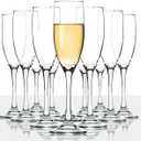 UMI UMIZILI Classic Champagne Flutes, Set of 12, 6 Oz Premium Stemmed Champagne Glasses, Sparkling Wine Glass, Crystal Clear