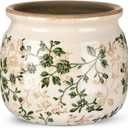 Vintage Planter Large Ceramic Plants Pot Green Pink Pastoral Floral Ice Crack Cottage Scroll Vase Flower Vase Pot Indoor Plants Home Kitchen Decor Farmhouse Antique Decorative Gifts