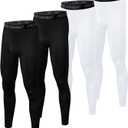 HYCOPROT 4 Pack Men's Compression Pants Tights Athletic Leggings Cool Dry Workout Baselayer Bottoms for Running Yoga Gym, 2black2white, Large
