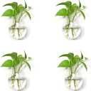 4 Packs Wall Hanging Planters Glass Plant Pots Water Plant Containers Glass Flower Pots Wall Hanging Glass Planters Plant Containers Hanging Planters Air Plant Terrariums Glass Terrarium