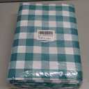 ABCCANOPY 5 Pack Rectangle Polyester Tablecloth 54 x 108 Inch Checkered Indoor Outdoor Stain-Resistant Washable Heavy-Duty Fabric Table Cover Elegant Home Decor Turquoise and White Gingham
