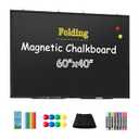 SELEAD Folding Magnetic Chalkboard 60 x 48 Inches - Black Aluminum Frame