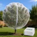 3 Pack Large Fruit Tree Netting Bags (12x12 ft), Extra-Fine Mesh Garden Net with Zipper & Drawstring, Reusable & Easy Access Bird Netting, Protects from Birds, Insects, Squirrels & Deer