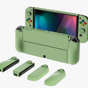 PlayVital AlterGrips Protective Slim Case for Nintendo Switch OLED, Ergonomic Grip Cover for Joycon, Dockable Hard Shell for Switch OLED w/Thumb Grip Caps & Button Caps