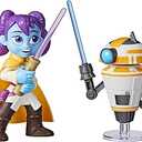 Star Wars: Young Jedi Adventures Pop-Up Lightsaber Duel, LYS Solay & Training Droid Action Figures, 4-Inch Scale Toys, Preschool Toys for 3 Year Old Boys & Girls