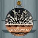 Dazingart 16” Large 3D Welcome Front Door Sign , Wild Flower Front Door Hanger , Rustic Year Round Wood Wreaths Wall Hanging Outdoor, Farmhouse Porch Decorations for Spring Summer Fall All Seasons Holiday Halloween Christmas (Welcome Black)