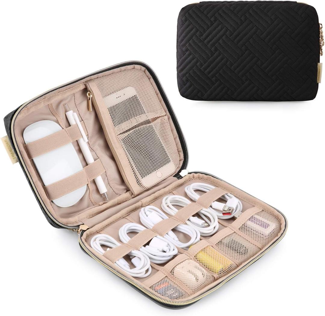 BAGSMART Electronics Organizer Case, Cord & Cable Organizer, Tech Travel Essentials, Women's Black Accessory