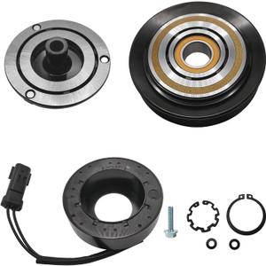 A/C Compressor Clutch Assembly Kit Plate Pulley Bearing Coil 1912 Replacement for 2008 2009 2010 Dodge Ram 1500, AC Air Conditioning Compressor Clutch Coil Auto Repair Kit