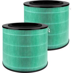 2 Pack 08W 09W Air Filter Replacement Compatible with 08W 09W Air Purifier, 4-in-1 High-Efficiency HEPA Air Filter- Pet Dander Version,Green.