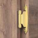 Chibery 3/8 Inch Inset Cabinet Hinges, 25 Pairs(50 Pack) Self Closing Flush Face Mount Hinges with Door Bumper, Variable Decorative Hardware for Bathroom, Furniture, Kitchen Cabinet Doors, Brass Gold