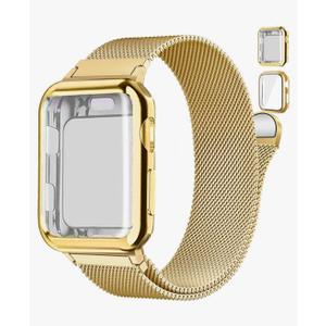 Magnetic Band and Case for Apple Watch Band 40mm 41mm 38mm 44mm 45mm 46mm 42mm Women/Men,Stainless Steel Milanese Loop Bracelet Strap with Cover Combo iWatch series 11 10 9 8 7 6 5 4 SE Ultra/2 3 49mm