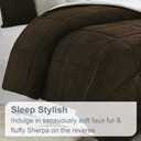 Swift Home King Comforter Set, Reversible Faux Fur Sherpa, Chocolate, King/Cal King