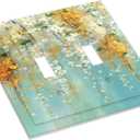 Watercolor Flowers White Yellow Floral Plant Decorative Switch Plates 2 Gang Double Toggle Outlet Light Switch Cover Wall Plate Electrical Faceplate for Bedroom Living Room Farmhouse Decor |
 Double Toggle / 4.9 X 5 IN