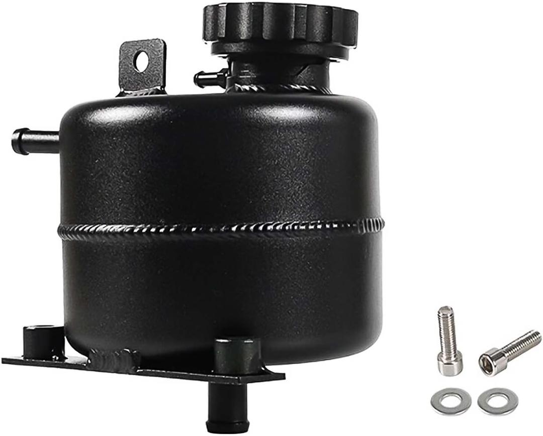 2.5L Aluminium Polished Radiator Coolant Water Overflow Expansion Tank Reservoir,Expansion Alloy Tank Radiator Reservoir Tank with Cap for Mini Cooper S R52 R53,Black
