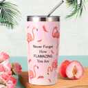 Flamingo Gifts for Women Best Funny Pink Gift for Flamingo Lovers Including Tumbler Mug Makeup Bag Keychain Socks Notepad Earring Brecelet for Birthday Christmas Mothers Day