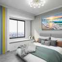 Baisuart S02250 Canvas Prints Wall Art Beach Sunset Ocean Waves Nature Pictures Stretched Canvas Wooden Framed for living Room Bedroom and Office, 40"L x 20"W