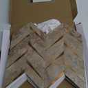 DICOFUN 10-Sheet Sandstone Look Herringbone Peel and Stick Backsplash for Kitchen, PVC Mixed Metal Gold Chevron Stick on Backsplash Wall Tiles