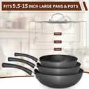 15 Inch Extra Large Universal Lid for Pots, Pans and Skillets, Pan Lid Fits 9.5/10/11/12/13/14/15 Inch Cookware, Stainless Steel & Tempered Glass Replacement Frying Pan Lid, Dishwasher Safe