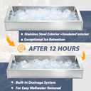 Large Ice Food Buffet Server, 48" L x 24" w x 8" h Cold Commercial Stainless Steel Buffet Tray with Cooling, Insulated Chilled Serving Tray for Food, Seafood, Fruit Display