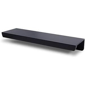Jetland Cabinets Drawers Edge Pulls - 10-Pack, 5" Overall Length, Black, Concealed Tab Pulls for Kitchen Garage Cabinet Drawers, PW5018B127L