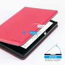 CoBak Case with Stand for Kindle Paperwhite 12th Gen 2024 Released (7") & Kindle Colorsoft Signature Edition - Durable PU Leather Cover with Auto Sleep Wake, Card Slot, Hand Strap Feature, Raspberry