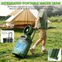 Portable Misting Fan with 30L Bucket, 30000mAh Rechargeable Battery Powered, 12Hrs Mist Rechargeable Fans, 4 Strong Winds, 4 Spray Mister, 3 Lighting Settings for Outdoor, Camping, Patios