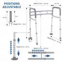 Toilet Safety Rails, YuanDe Foldable Handicap Toilet Rails with Handles Fit Any Toilets, Adjustable Toilet Safety Frame for Seniors, Elderly, Handicap & Disabled (300 LB)