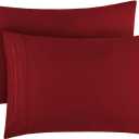 Mellanni Pillow Cases - Luxury, Extra Soft, Cooling Pillow Covers - 2 PC Iconic Collection Pillowcases - Envelope Closure (King 20" x 40", Brick Red)