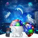 Night Light Projector,Ocean Star Night Light for Kids Room,Dinosaur Toys with 360 Rotation,Remote and Timer,3 Projection Films,17 Light Modes,9 Lullaby Songs,Birthday Christmas Gifts Kids Toys (White)