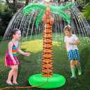 61" Inflatable Palm Tree Backyard Sprinkler for Kids, Spray Water Pool Toy Inflatable sprinkler for yard Outdoor Hawaiian Party Coconut Tree for Lawn Sprinkler for Boys Girls Backyard Beach Games Toys