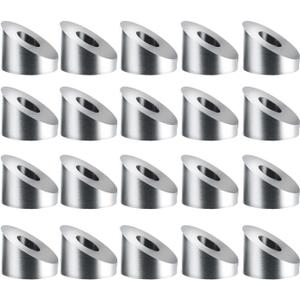 1/4" 30 45 Degree Angle Beveled Washer for 1/8" to 3/16" Deck Cable Railing, Stair Railing,T316 Marine Grade Stanless Steel for Wood/Metal/Aluminum Posts Stairs (20 Pcs 30 Degree)