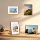 4x6 Natural Wood Picture Frame, Handmade Beech Wood Photo Frame, Display 3x4 Picture with Mat or 4x6 Without Mat, Tabletop Display and Wall Hanging