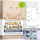 Hourly Planner - Undated Weekly & Monthly Planner, 12-Month Journey to Increase Productivity | Gratitude Journal, Life Organizer & Goal Journal | Include Foldable Vision Board, Habit Tracker & Sticker (A5 (Undated) 5.8" x 8.3", Vanilla)