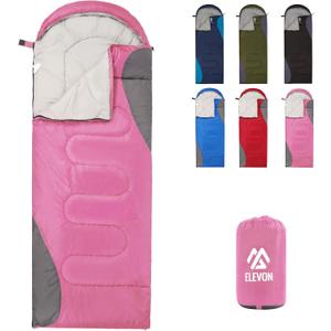 Sleeping Bag for Adults Teens Kids Cold Warm Weather, Portable Waterproof & Lightweight, Compact with Compression Sack, for 3-4 Seasons Camping, Backpacking, Hiking, Travel, Indoors Outdoors (Pink)