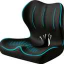 Seat Cushion for Office Chair and Car, Ergonomic Memory Foam Seat Cushion with Lumbar Support Pillow, Orthopedic Cushion for Sciatica & Back Pain, Black
