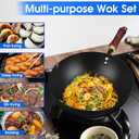 Souped Up Recipes 10 Inch Carbon Steel Wok For Electric, Induction and Gas Stoves (Lid and User Guide Video Included)