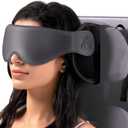 Travel Pillow, Airplane Neck Pillow with 3D Eye Mask for Sleeping, Round Edge Plane Head Strap 360Headrest Support for Long Flight, Stop Bobblehead, Travel Essential for Car Road Trip Grey