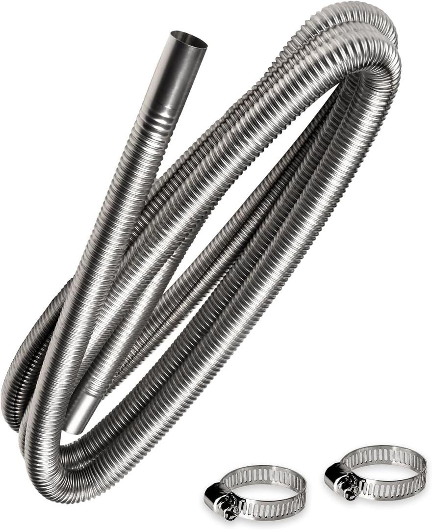 HXBYX 2.5cm Inner Stainless Steel Exhaust Pipe,for Parking Air Heater Fuel Tank Diesel Gas Vent Hose,Length:300/200/150/100/60cm (300cm-inner 2.5cm)