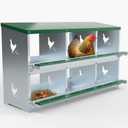 6 Holes Chicken Nesting Boxes for Laying Eggs, Heavy Duty Metal Nest Boxes for Chicken and Poultry to Collect Eggs, Chicken Laying Boxes Hens Chicken Coop Box