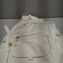 PRLINJSK Girls Backpack for College High Middle School Student, Cute Aesthetic Bookbag for Teens Women with Accessories, Beige