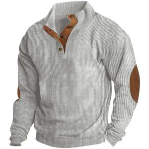 Men's Casual Corduroy Sweatshirt -Stylish and Comfortable Long Sleeved Corduroy, Size L